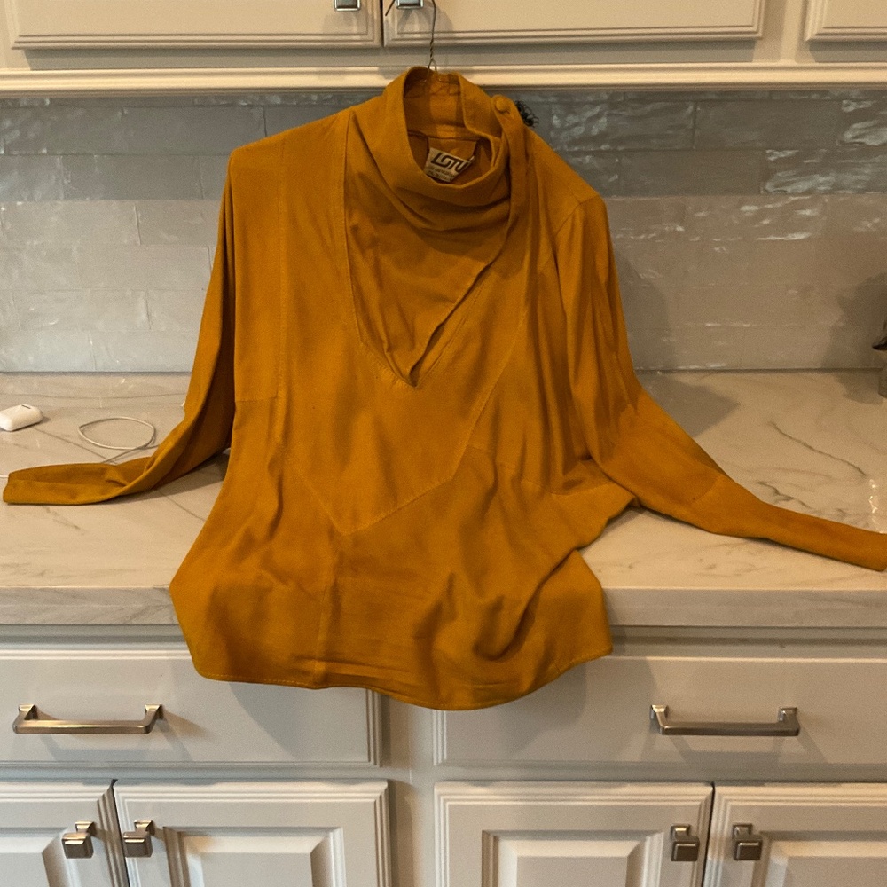 Ladies gold suede top